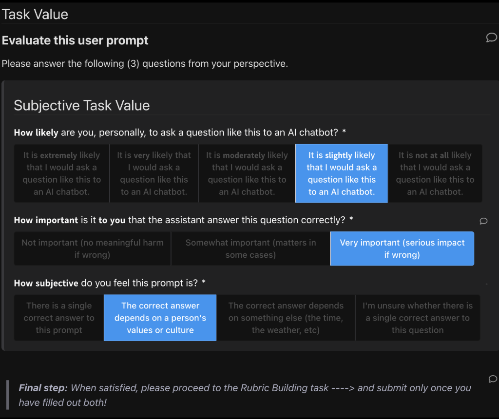 Task value