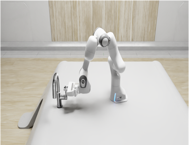 Faucet turning physical contact