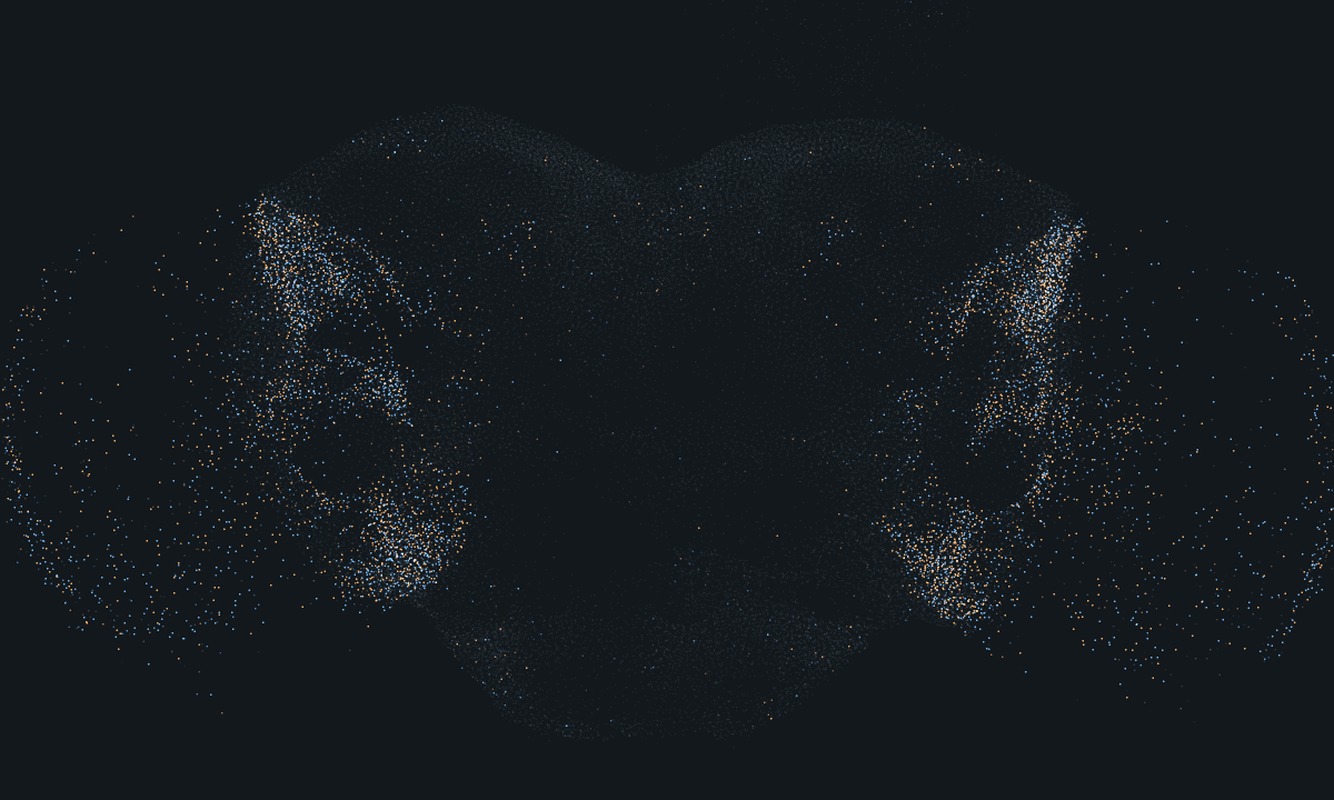 MaleCNS soma cloud coloured by this model's neuron states