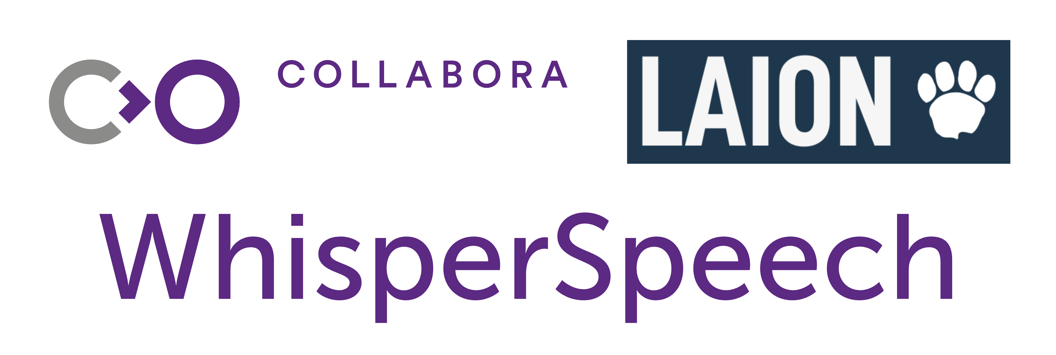 WhisperSpeech banner with Collabora and LAION logos